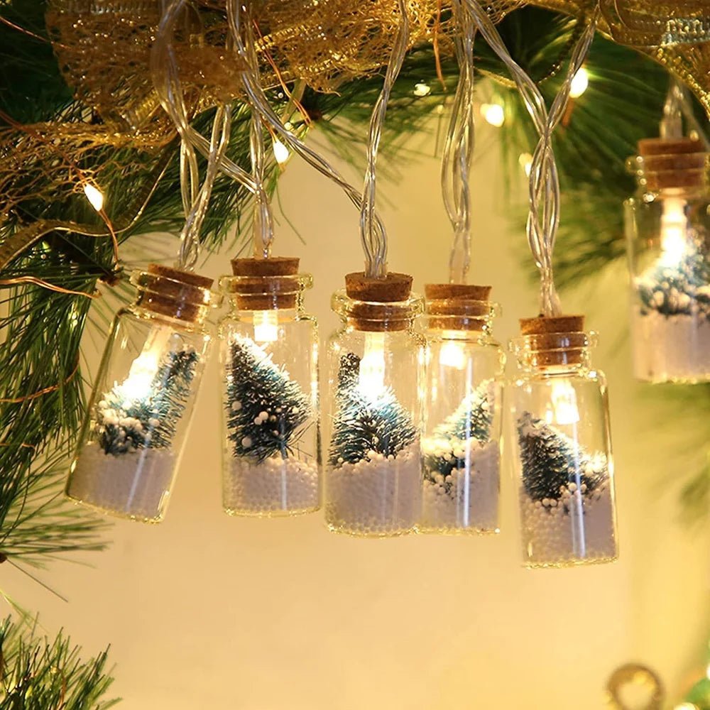 Christmas Tree Light Glass Bottle Pedant for Christmas New Year DIY Table Indoor Outdoor Decoration - Memories Insite